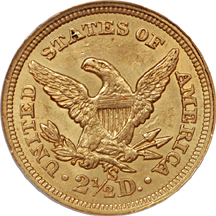 1865-S Liberty Head quarter-eagle, NCS improperly cleaned, AU Details Eliasberg.