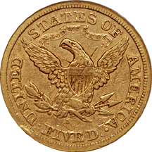 1872-S Liberty Head half-eagle, NCS scratched, VF Details Eliasberg.