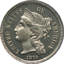 1870 and 1873, Closed 3, PCGS PF-64.