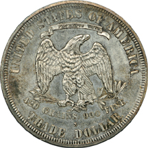 1877-S Trade dollar, Double Die Reverse, ANACS MS-62.