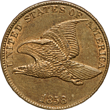 1858 Large Letters. PCGS MS-63.