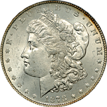 1878 7/8TF 'Strong TF', 1886-O and 1886-S Morgan dollars, PCGS.