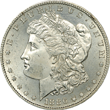 1878 7/8TF 'Strong TF', 1886-O and 1886-S Morgan dollars, PCGS.