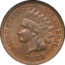 1887, 1888 and 1889 Indian Head cents, NGC.