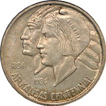 1935 (PDS) Arkansas commemorative half-dollars, NGC.