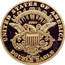 Proof Private Issue struck 2007, James B. Longacre's "Proposed Motto" Double Eagle, dated 1865. (PF-68 estimated) NGC.