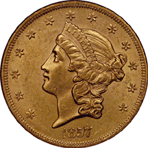 1857 NGC AU-58.