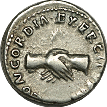 Denarii of the Roman Emperors Vespatian and Nerva.