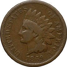 Nine Indian Head Cents.