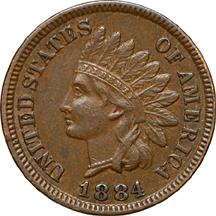 Thirteen Indian Head Cents.