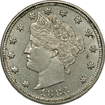 Sixteen Liberty Head Nickels.