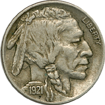 Twelve Buffalo Nickels.