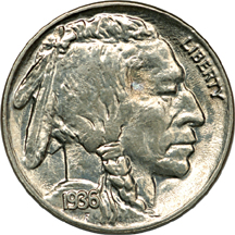 Ten Buffalo Nickels.