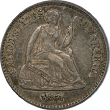 1861/0 PCGS XF-45.