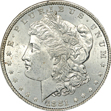 Thirty-three silver dollars. NGC MS-63.