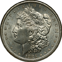 Twenty-two silver dollars. NGC MS-64.