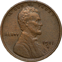 Twenty Lincoln cents.