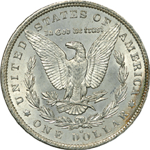 Tube of 1885-O Morgan dollars MS-63/64.