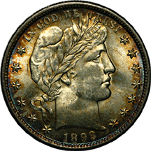 Three half-dollar type coins.