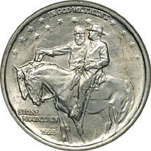 1925 Stone Mountain and 1936 Gettysburg commemorative half-dollars, PCGS MS-65.