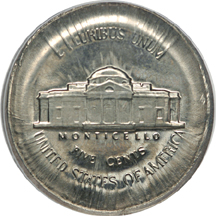 No Date Jefferson Nickel, Full Brockage on Obverse and Broadstruck, PCGS MS-65.