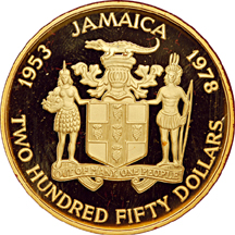 Two - 1978 Jamaica $250 Proof Gold Coins.