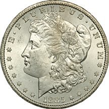 1880-CC and 1885-CC GSA Morgan dollars.