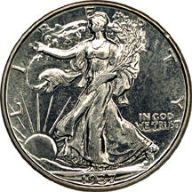 Proof Walking Liberty half-dollars set.