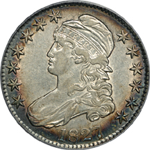 1827 (O-117, R.3) Capped Bust half-dollar, PCGS AU-50.