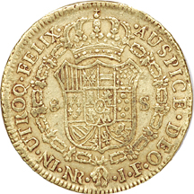 1819 - JF Ferdinand VII Colombia gold Escudos, KM66.1. VF.