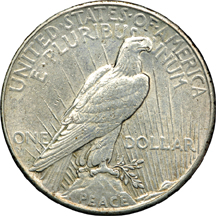 Album (1921 - 1935-S) of Peace dollars.