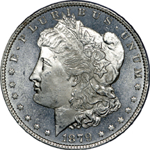 1879-S and 1902-S Morgan dollars, PCGS MS-64.