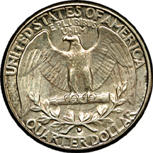 Album (1932 1964-D) of uncirculated Washington quarters.