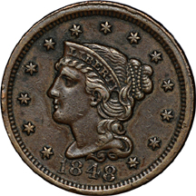 1800/79 80 over 79 - Style 2 Hair, 1803 "Mumps Obverse" and 1848 large-cents.