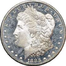 1883-CC (x5) and 1884-CC (x5) GSA Morgan dollars.