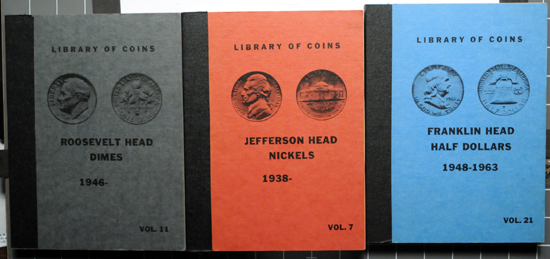 Albums (lot of three) of various U.S. coin series.