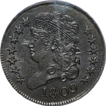 1809 Normal Date (C-3). PCGS MS-63 BN.