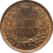 1864 Bronze w/o L. PCGS MS-64 RB.