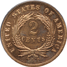 1871 PCGS PF-64 RB.