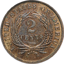 1870 PCGS PF-63 BN.