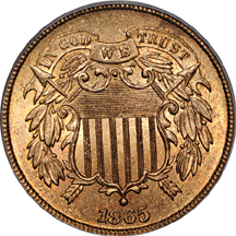 1865 PCGS MS-65 RD.