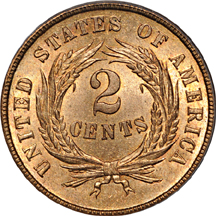 1865 PCGS MS-65 RD.