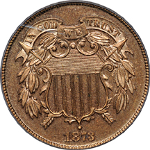 1873 Closed 3. PCGS PF-64 RB.