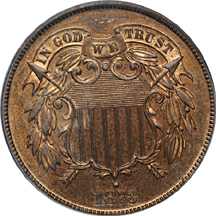 1873 Closed 3. PCGS PF-65 RB.