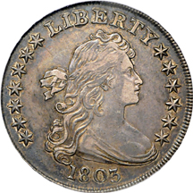 1803 Large 3 (B-6, BB-255, R.2), PCGS XF-45.