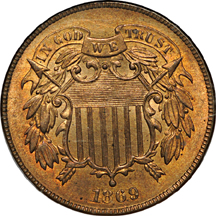 1869 NGC MS-65 RD.