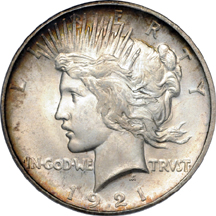 1921 PCGS MS-66.