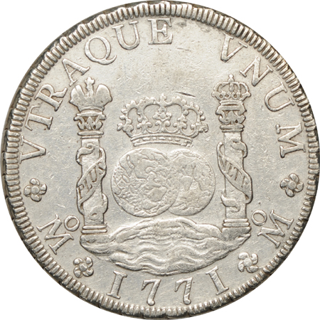 Eleven Spanish Colonial 8 Reales struck in Mexico City.