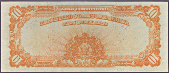 1922 $10.00.  PMG AU-55.