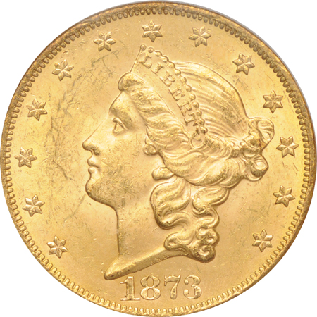 1873 Open 3. PCGS MS-61.